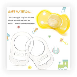 Care and Smile Baby Pacifier 2 Pieces Care and Smile Silicone Clips Holders