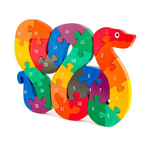 Puzzle-Double-Sided Wooden Snake