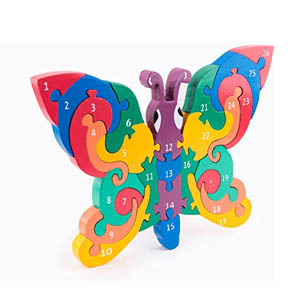 Double-Sided Wooden Butterfly Puzzle